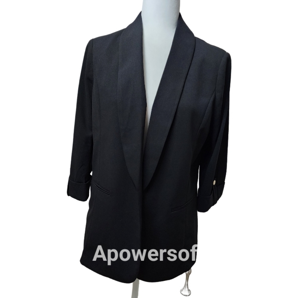 Anne Klein Black 3/4 Sleeve Blazer Jacket